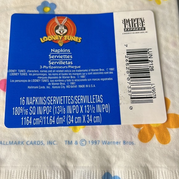 Vintage Hallmark Looney Toons Totally Tweety Napkins - Picture 3 of 3